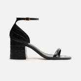 SANDÁLIA PRETA SALTO BLOCO CROCO A 12463 0049 0005 AREZZO